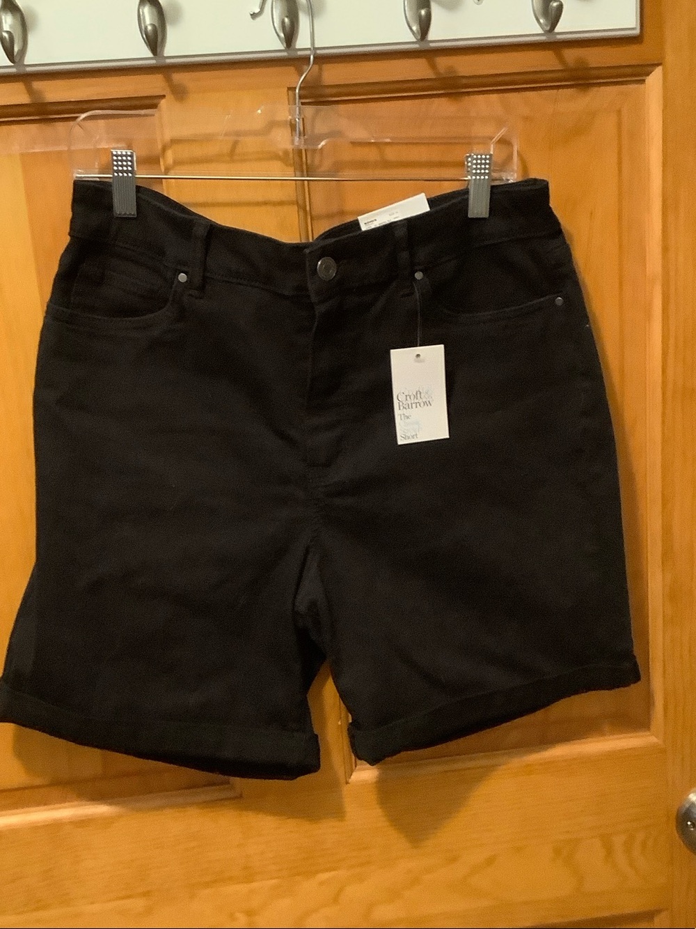 croft & barrow Black Roll-Cuff Women's Denim Shorts